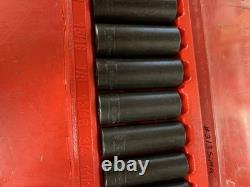 Snap-On 313SIMA 13 pc 1/2 Drive 6-Point SAE Flank Deep Impact Socket Set