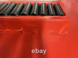 Snap-On 313SIMA 13 pc 1/2 Drive 6-Point SAE Flank Deep Impact Socket Set