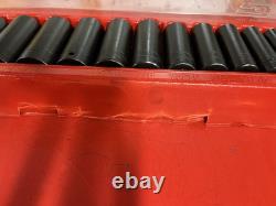 Snap-On 313SIMA 13 pc 1/2 Drive 6-Point SAE Flank Deep Impact Socket Set