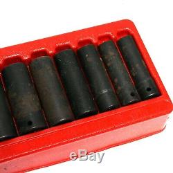 Snap-On 313SIMA 13 piece 1/2 Drive 6-Point SAE Deep Impact Socket Set USED