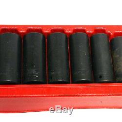 Snap-On 313SIMA 13 piece 1/2 Drive 6-Point SAE Deep Impact Socket Set USED