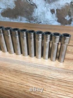 Snap-On 313TSMYA 13 PC 1/2 Drive 6-Point Metric Deep Socket Set (12-24 mm)