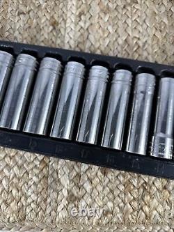 Snap On 313TSMYA 13 pc 1/2 Drive 6-Point Metric Flank Drive Deep Socket Set A10