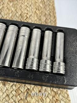 Snap On 313TSMYA 13 pc 1/2 Drive 6-Point Metric Flank Drive Deep Socket Set A10