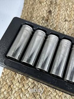 Snap On 313TSMYA 13 pc 1/2 Drive 6-Point Metric Flank Drive Deep Socket Set A10