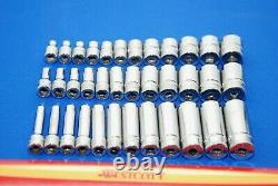 Snap-On 36 Piece 1/4 Drive 6-Point Metric Shallow, Semi-Deep & Deep Socket Set