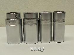 Snap-On 4 Piece 3/4 Drive 6 Point SAE Flank Drive Deep Socket Set (LS Series)