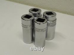 Snap-On 4 Piece 3/4 Drive 6 Point SAE Flank Drive Deep Socket Set (LS Series)