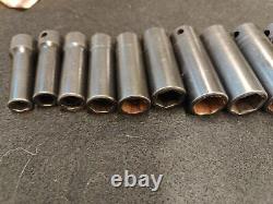 Snap On 6 Point 3/8 Drive Deep Impact socket set 14pc 8mm-24mm 214SIMFMYA