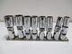 Snap On 8pc 3/8 Drive 6-point Deep Metric Chrome Swivel Socket Set 10-15,17,19