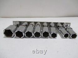 Snap On 8pc 3/8 Drive 6-Point Deep Metric Chrome Swivel Socket Set 10-15,17,19