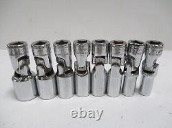 Snap On 8pc 3/8 Drive 6-Point Deep Metric Chrome Swivel Socket Set 10-15,17,19