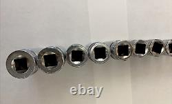 Snap-On A-267 3/8 Drive 12-Pieces 12-Point SAE Deep Socket Set USA