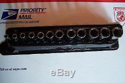 Snap On Deep Metric 6 Point 1/4 Drive Socket Set. Magnetic Storage Set