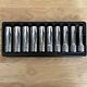 Snap On Metric Deep Socket Set 1/2 Drive 6 Point 10, 12-19mm With Tray 310tsm