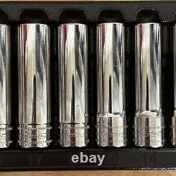 Snap On Metric Deep Socket Set 1/2 Drive 6 Point 10, 12-19mm With Tray 310TSM