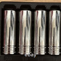 Snap On Metric Deep Socket Set 1/2 Drive 6 Point 10, 12-19mm With Tray 310TSM