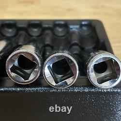 Snap On Metric Deep Socket Set 1/2 Drive 6 Point 10, 12-19mm With Tray 310TSM