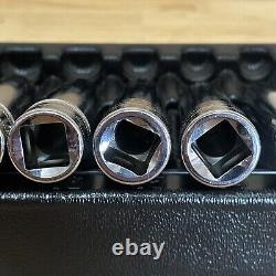 Snap On Metric Deep Socket Set 1/2 Drive 6 Point 10, 12-19mm With Tray 310TSM