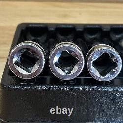 Snap On Metric Deep Socket Set 1/2 Drive 6 Point 10, 12-19mm With Tray 310TSM