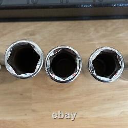 Snap On Metric Deep Socket Set 1/2 Drive 6 Point 10, 12-19mm With Tray 310TSM