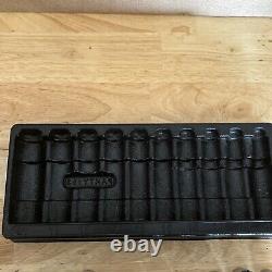 Snap On Metric Deep Socket Set 1/2 Drive 6 Point 10, 12-19mm With Tray 310TSM