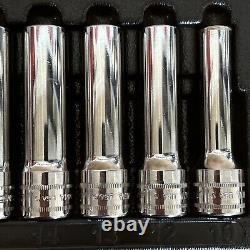 Snap On Metric Deep Socket Set 1/2 Drive 6 Point 10, 12-19mm With Tray 310TSM