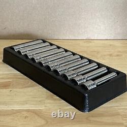 Snap On Metric Deep Socket Set 1/2 Drive 6 Point 10, 12-19mm With Tray 310TSM