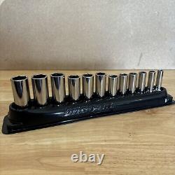 Snap On Metric Deep Socket Set 3/8 Drive 6 Point With Magnetic Tray 212SFSMY