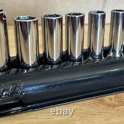 Snap On Metric Deep Socket Set 3/8 Drive 6 Point With Magnetic Tray 212SFSMY