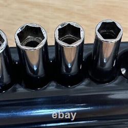 Snap On Metric Deep Socket Set 3/8 Drive 6 Point With Magnetic Tray 212SFSMY