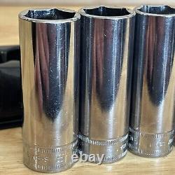 Snap On Metric Deep Socket Set 3/8 Drive 6 Point With Magnetic Tray 212SFSMY