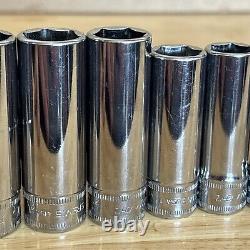 Snap On Metric Deep Socket Set 3/8 Drive 6 Point With Magnetic Tray 212SFSMY