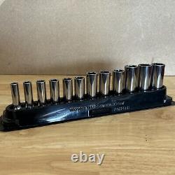 Snap On Metric Deep Socket Set 3/8 Drive 6 Point With Magnetic Tray 212SFSMY