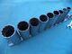 Snap On Sae 3/8 Drive 3/8-7/8 12 Point Chrome Deep Socket Set 9 Pc Withrail