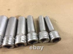 Snap On SFSM19-SFSM8 12PC 3/8 Drive Metric 6 Point Flank Deep Sockets 8-19mm