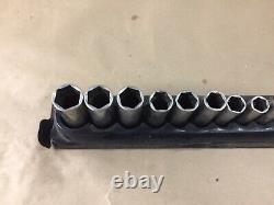 Snap On SFSM19-SFSM8 12PC 3/8 Drive Metric 6 Point Flank Deep Sockets 8-19mm