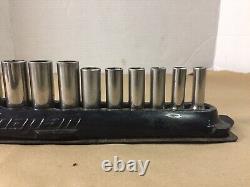 Snap On SFSM19-SFSM8 12PC 3/8 Drive Metric 6 Point Flank Deep Sockets 8-19mm