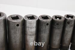 Snap On SIM 120-320 3/8 1 1/2 Drive 6 point 11 Pc Set Deep Impact Socket