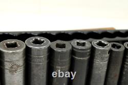 Snap On SIMFM214YA 8-19 21 24m 3/8 Drive 6 Point Deep Impact Socket Set USA