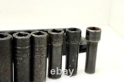 Snap On SIMFM214YA 8-19 21 24m 3/8 Drive 6 Point Deep Impact Socket Set USA