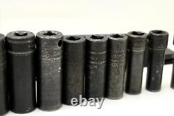 Snap On SIMFM214YA 8-19 21 24m 3/8 Drive 6 Point Deep Impact Socket Set USA