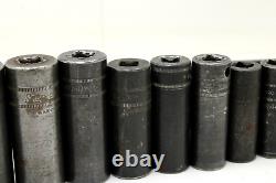 Snap On SIMFM214YA 8-19 21 24m 3/8 Drive 6 Point Deep Impact Socket Set USA