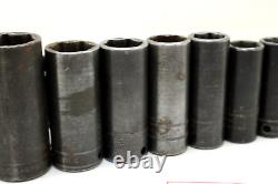 Snap On SIMFM214YA 8-19 21 24m 3/8 Drive 6 Point Deep Impact Socket Set USA