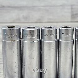 Snap On STM 1/4 Drive 6-Point SAE Deep Socket 10 Piece 3/16 9/16