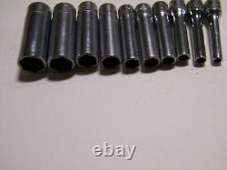 Snap On STMM 4, 5, 6, 7, 8, 10, 11, 13, 14 Metric Deep Sockets 1/4 Drive 6 Point