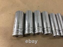 Snap On STMM15-STMM5 12PC 1/4 Drive Deep Sockets 6-Point Metric 5-15mm 112STMMY