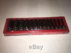 Snap On Socket Set 1/2 Drive Deep Chrome 12 Point with Storage Tray