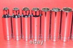 Snap-On Tools 1/2 Drive 13 pc. SAE 3/8 1 1/8 Deep Flank 6-POINT Socket Set