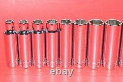 Snap-On Tools 1/2 Drive 13 pc. SAE 3/8 1 1/8 Deep Flank 6-POINT Socket Set